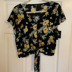 Floral V-neck blouse